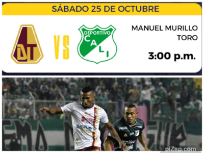 Tolima vs Cali dan 2 por 1 en lateral sur, y nuevo horario
